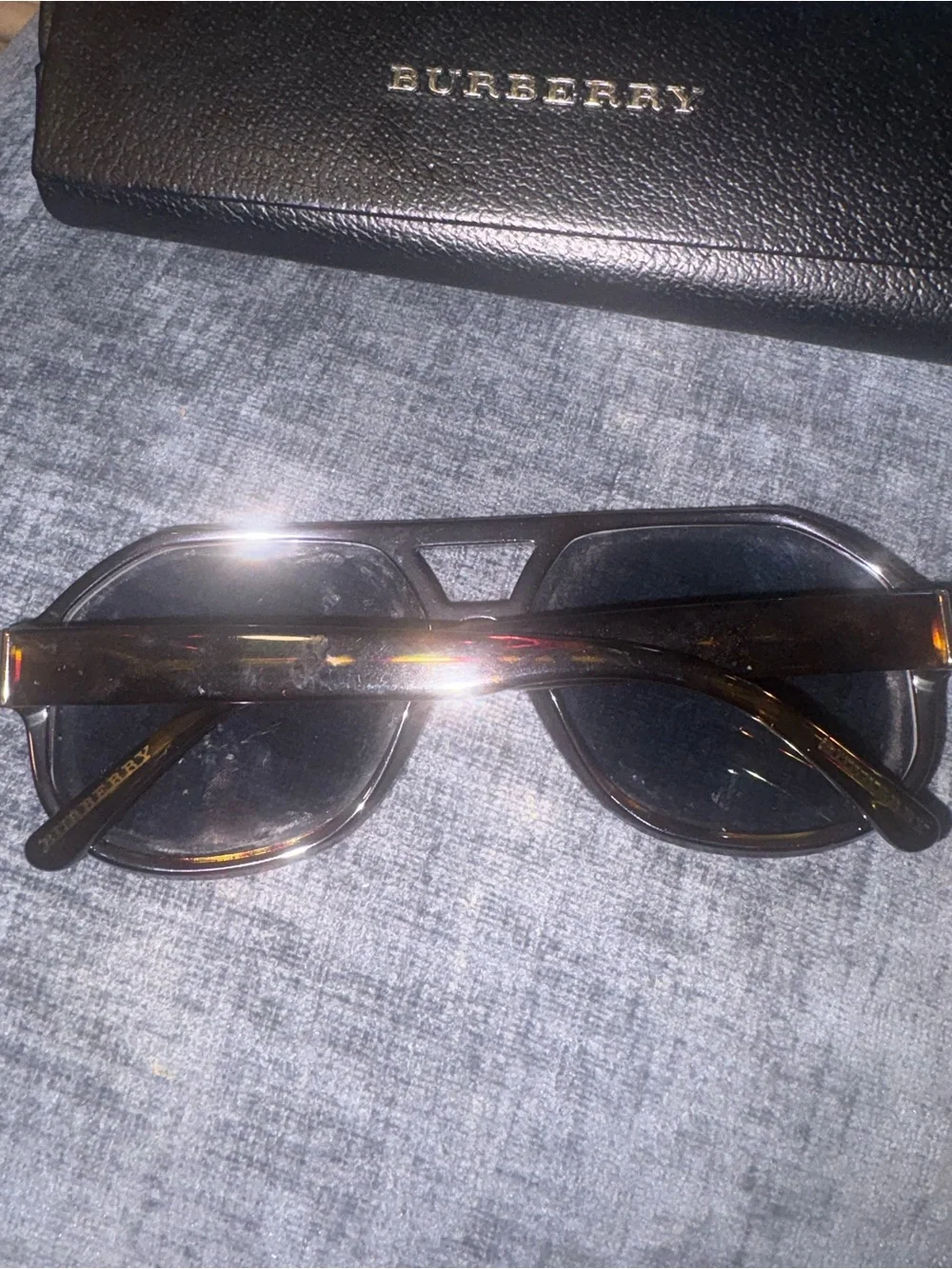 Burberry Black Oversized  prescription Aviator Sunglasses